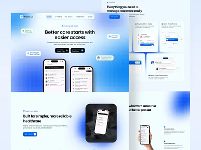 Second Aid Healthtech Landing Page Design app landing page doctor app dribbble healthcare landing page healthtech website landing landing page ui medical website patient app web design website design website ui