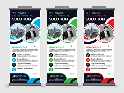 Modern Corporate Roll Up Banner Design for Business Promotion advertising design banner design banner template business marketing business standee clean layout company branding corporate banner corporate branding corporate identity creative banner event banner exhibition banner marketing banner modern banner print design professional design roll up banner standee design visual identity