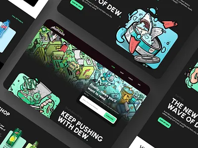 Dew Tour Australia | Landing Page darkmode header hero banner illustration landing page mockup slides ui ux web web design website