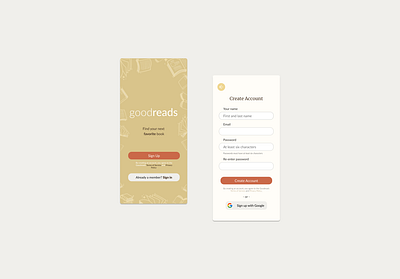 Daily UI 01: Sign Up dailyui design goodreads ui uxui