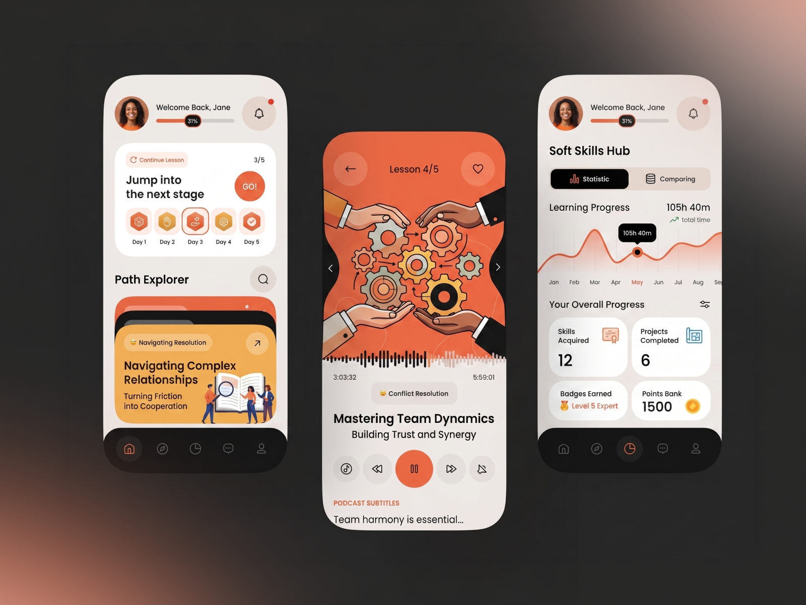Learning & Personal Growth Mobile App Screen UI/UX Design ai ai study app app animaiton app design developer flutter app learning app mobie ios mobile app design mobile app mockup mobile screen new design online app online platform app screenn uiux techwitpro web design web ui