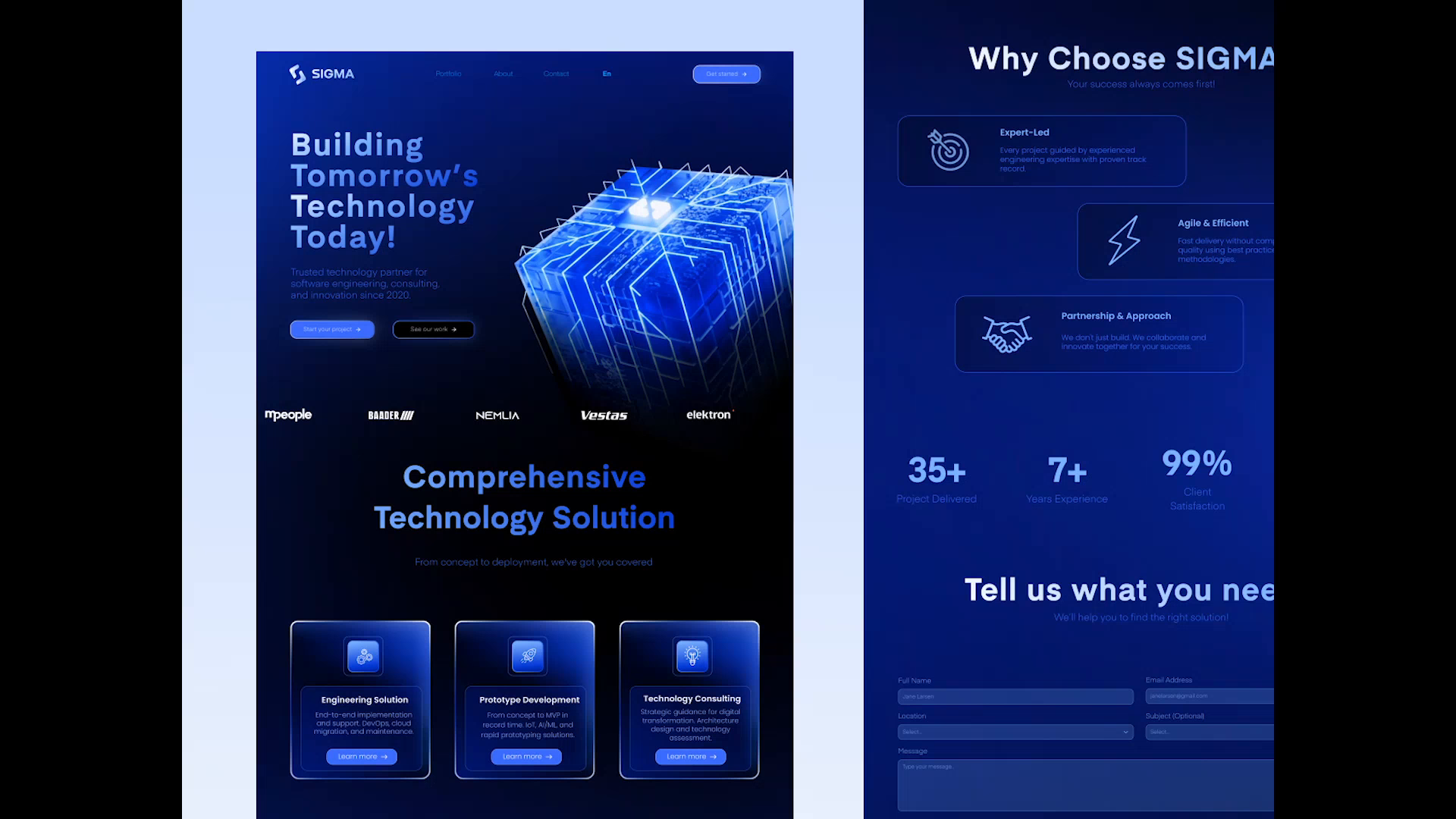 Sigma Landing Page Design