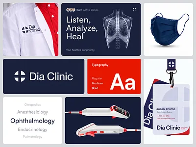 Branding for a Healthcare Platform — Dia Clinic brand identity branding and identity branding template business branding company identity design agency healthcare branding interface design logo design product design saas branding saas design startup branding startup design tech branding ui design ux design valmax visual identity web app design