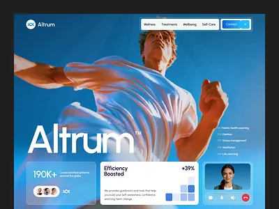 Altrum - Wellness & Mental Health Platform UI Design health platform health website healthcare healthcare web design landing page life coaching website mental fitness mental health mental health platform mental health website mental wellness mindfulness selfcare website ui design ux design web design wellness wellness landing page wellness platform