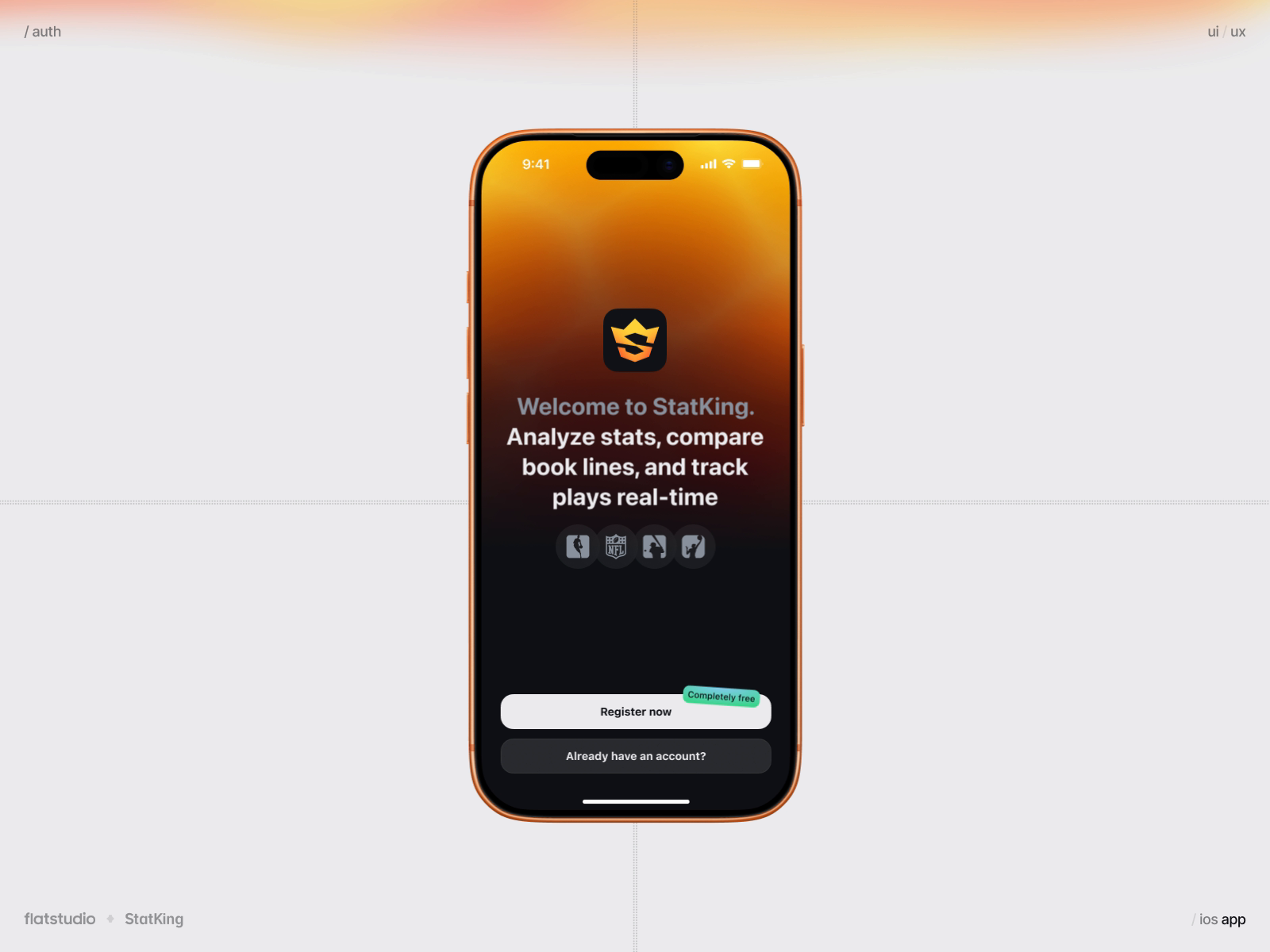 StatKing App: Personalized Setup & Auth Flow