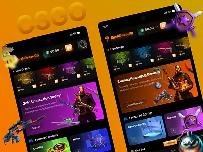 CSGO Case Opening Mobile UI Design asinoapp bettingui caseopening casino casino dashboard casino platfrom casino website cryptocasino cs go cs2 cs2 design cs2 gamingui cs2 mobile csgo csgo design csgo skins gamemarketplace igaming mobileappdesign open case