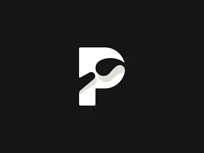 P for Painting logo brush logo negative space negative space logo p letter p logo p monogram paint brush logo painting logo paiting