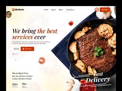 Blynkeat - Restaurant Website Design buffet cafe food and restaurant food delivery food ordering food website landing page online food delivery restaurant restaurant landing page restaurant web design restaurant website restaurant website design restaurants ui ux web design website website design