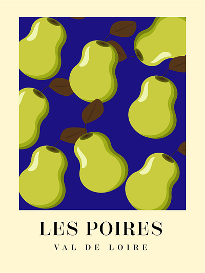 Les Poires design francis french graphic design illustration nature pear poster vector