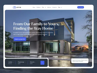 Premium Real Estate Hero Section Design hero section landing page luxury ui luxury website property website realestate realestate website ui design ux design web design