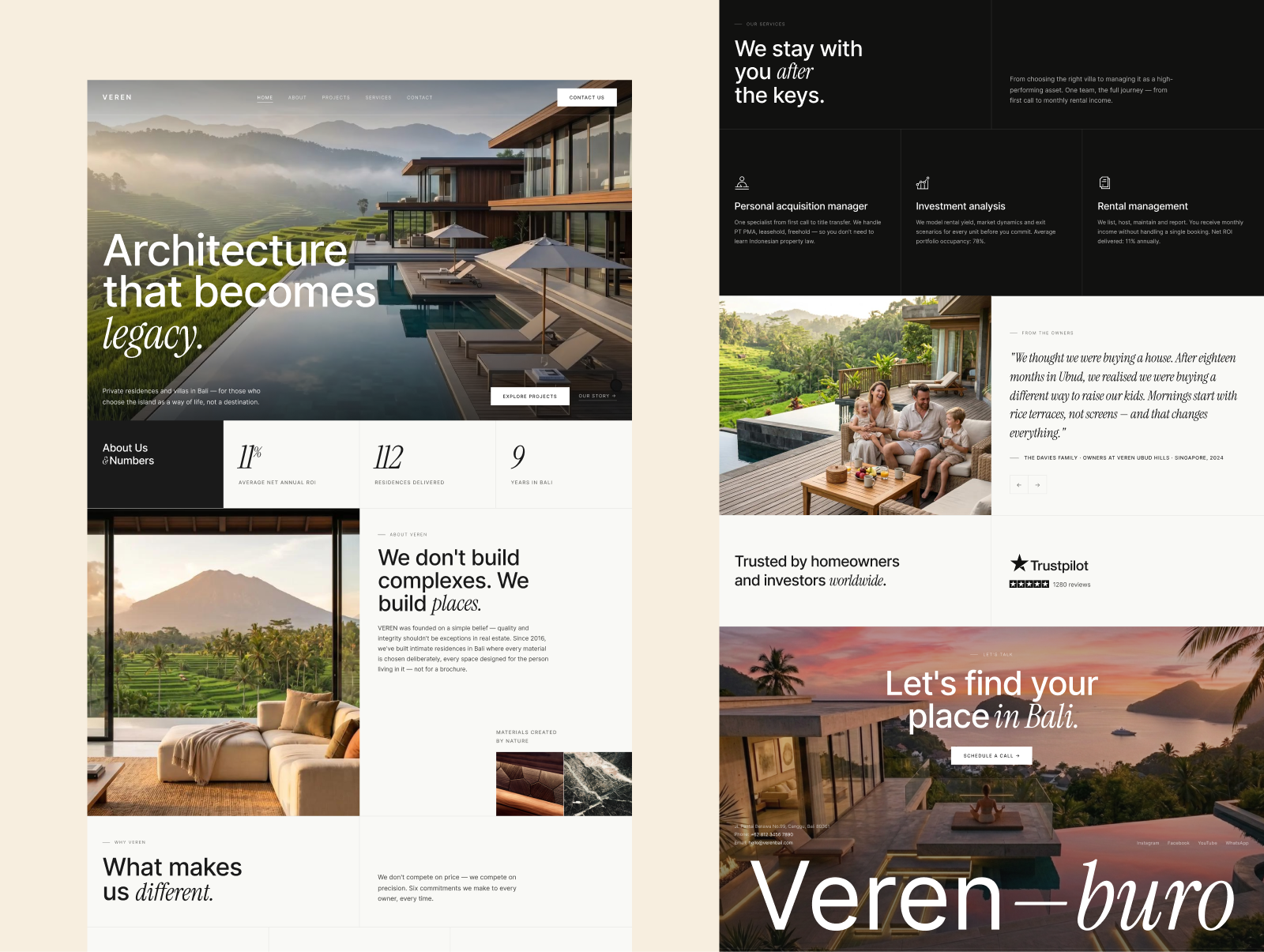 Veren — Bali Luxury Residences Landing Page ai bali landing motion graphics realestate ui website