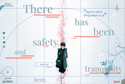 Home page for the site on the series graphic design ui