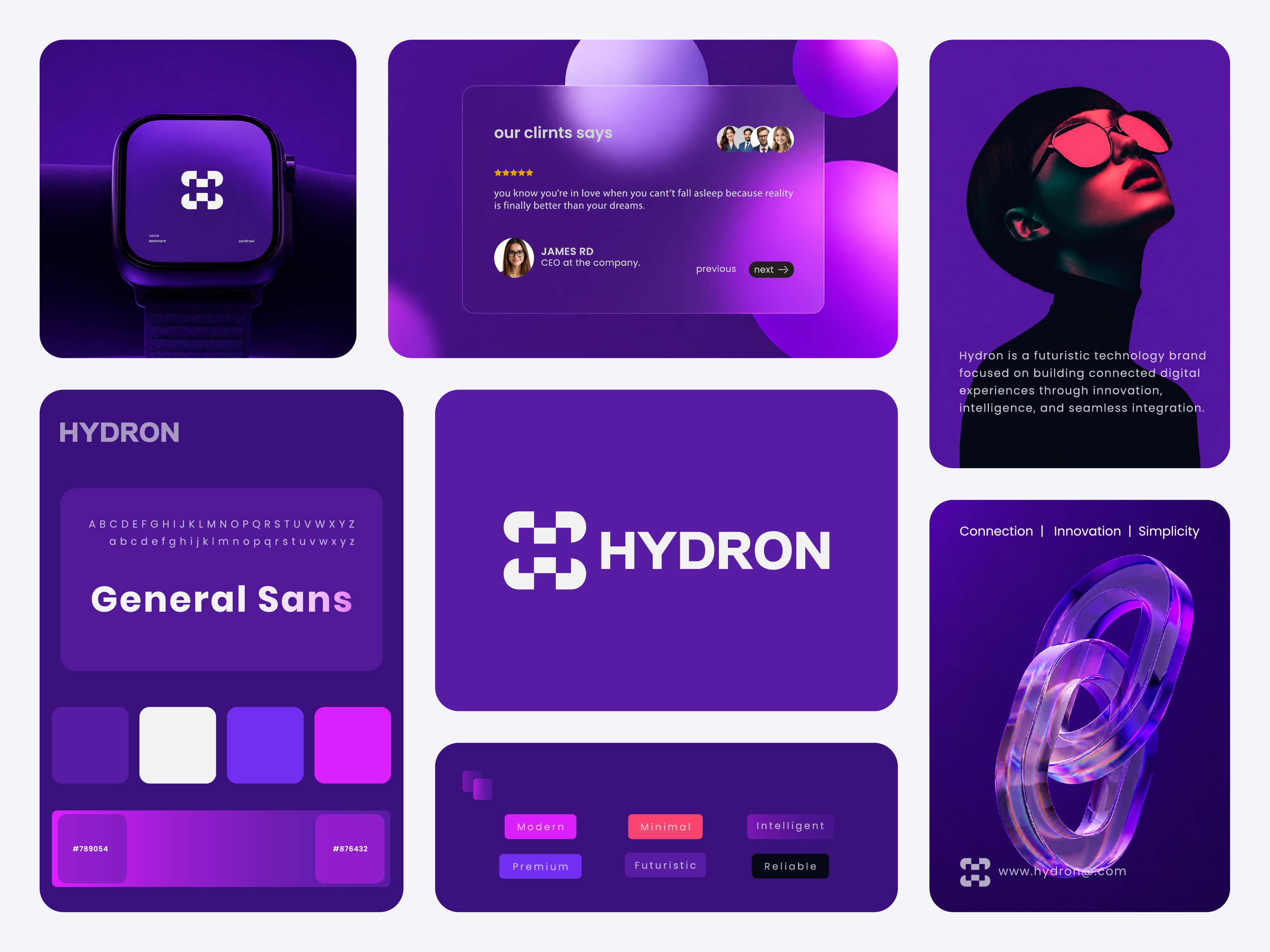 HYDRON — Futuristic Tech Brand Identity Design, logo design