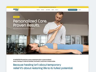 Nonstop PhysioCare — Service & Upskill Page Experience aboxagency education ui footer design healthcare healthcare ui landing page medical ui medical website physio care physiotherapy uiux upskill platform web development website design wellness branding wellness platform