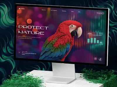 EcoPaw Landing Page animals animation clean color design desktop development hero homepage interface landing page modern motion pet responsive typography uiux webflow website zoo