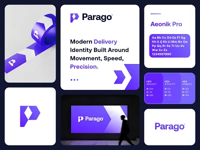 Parago Branding Logo, Brand Guidelines arrow brand guide brand guidelines brand identity branding clean delivery design geometric graphic design growth letter logo logo design minimalist modern monogram p presentation visual identity