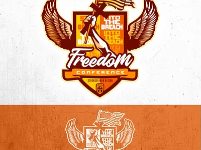 Conference logo and shirt graphic chipdavid conference dogwings flag freedom illustration logo vector wings