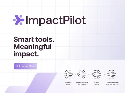 ImpactPilot - Logo Redesign abstract logo brand identity branding corporate branding customer flight freelance logo hub impact jeroen van eerden logo logo concept pilot propellor service simulate spot success user visual identity