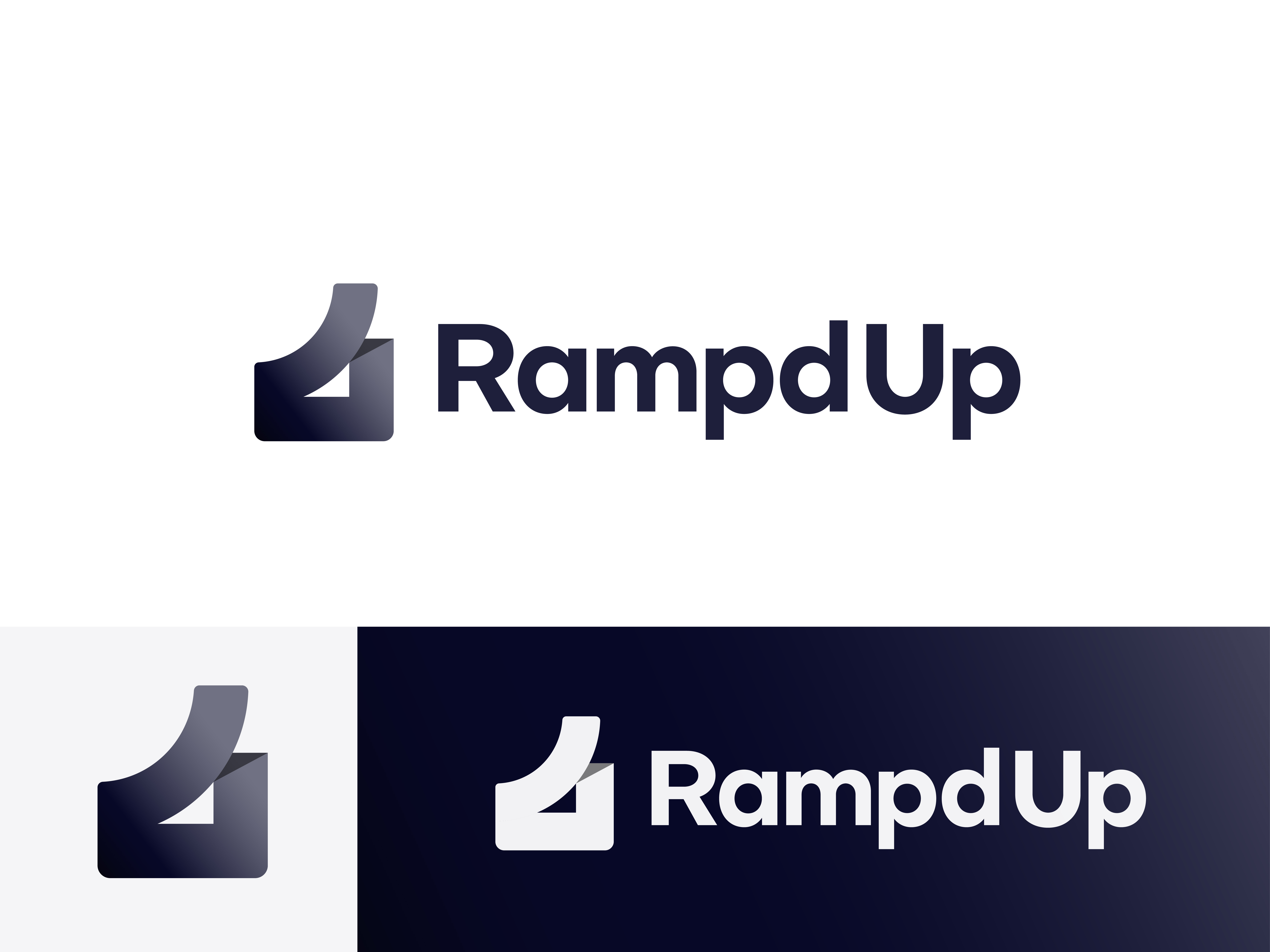 Rampd Up logo Concept brand brand identity branding conceptual logo creative logo icon identity logo logo 2023 logo design logo ideas logomark logotype mark ramp rampd up symbol unique logo vector