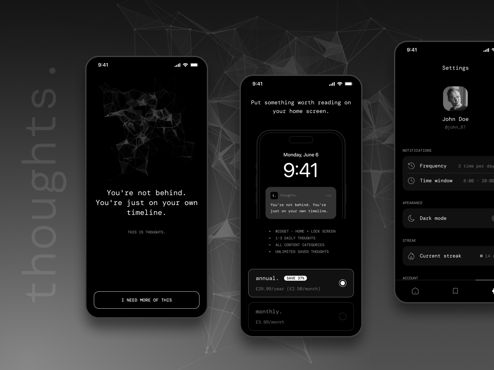 Thoughts animation app jitter mobile ui