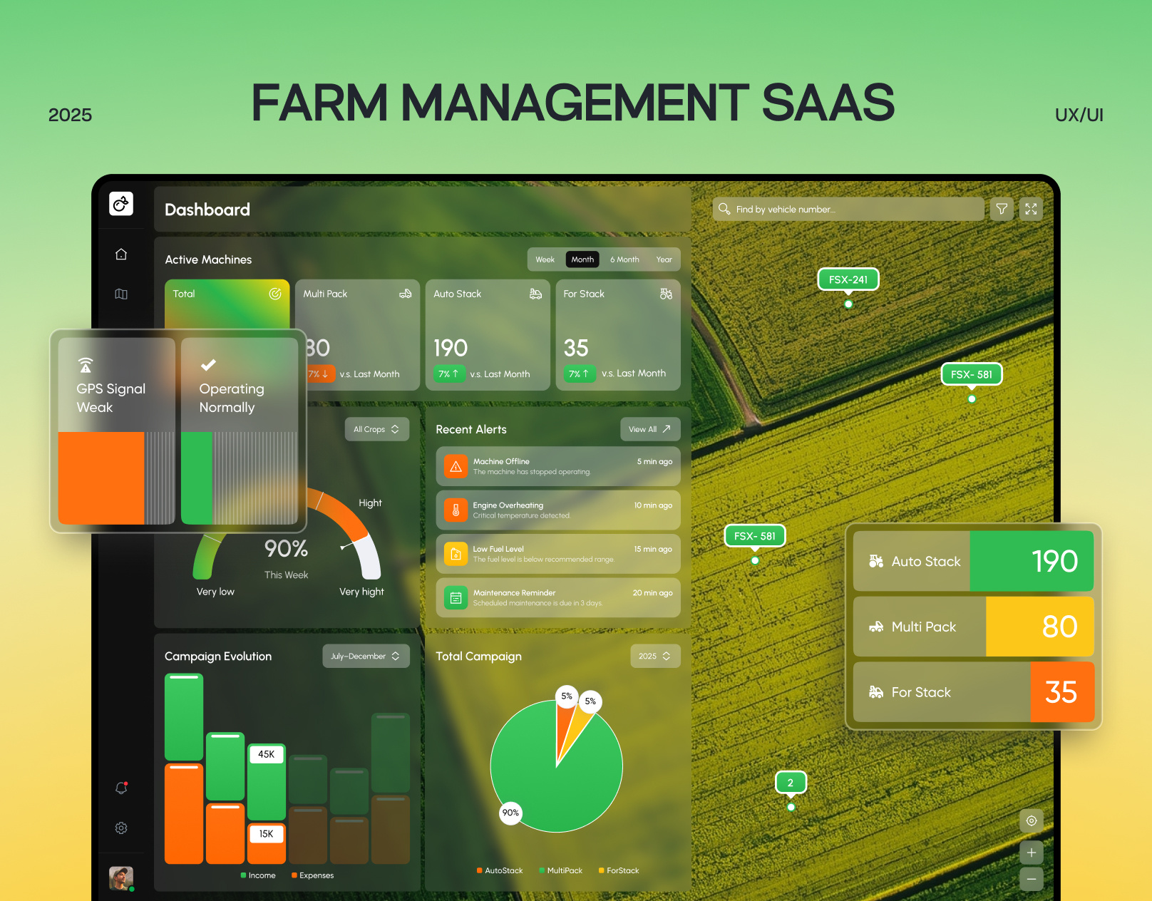 🌱 Agritech SaaS Platform UI UX Farm Management Dashboard UI Web agriculture agritech ai analytics dashboard design farm field field operating map map based modern premium saas saas dashboard ui uiux user experience user interface ux web app
