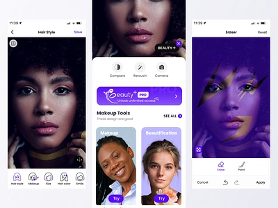 Editing tools app beauty design editing tools eraser eraser tool final output product design sharma sumit tools tools page ui ux