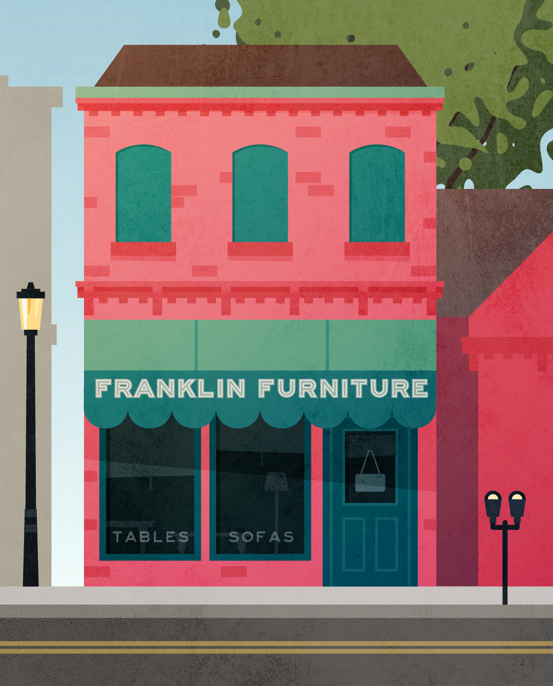 Franklin Furniture building illustration