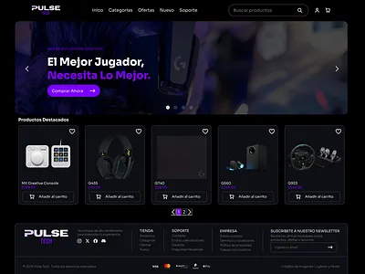 Pulse Tech — Gaming Store UI Design darkui ecommerce ecommerce design figma ui website