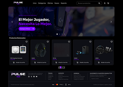 Pulse Tech — Gaming Store UI Design