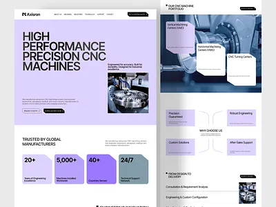 Redesign Website for CNC Machine Company clean cnc cnc factory cnc machine factory website design landing page design metal company metal compnay website design minimal ui ui designer ui factory website ui ux design