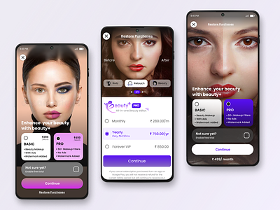 Payment Options (Paywall) app beauty app payment design graphic design homepage payment payment options paywall ui ux ux app