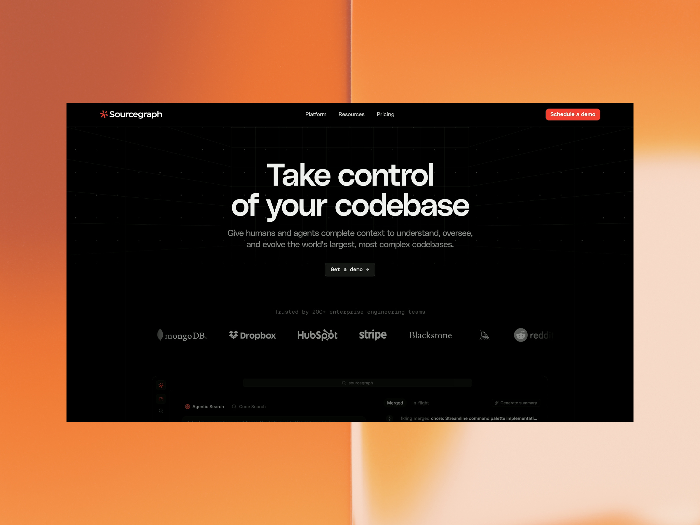Example of Sourcegraph Marketing Website
