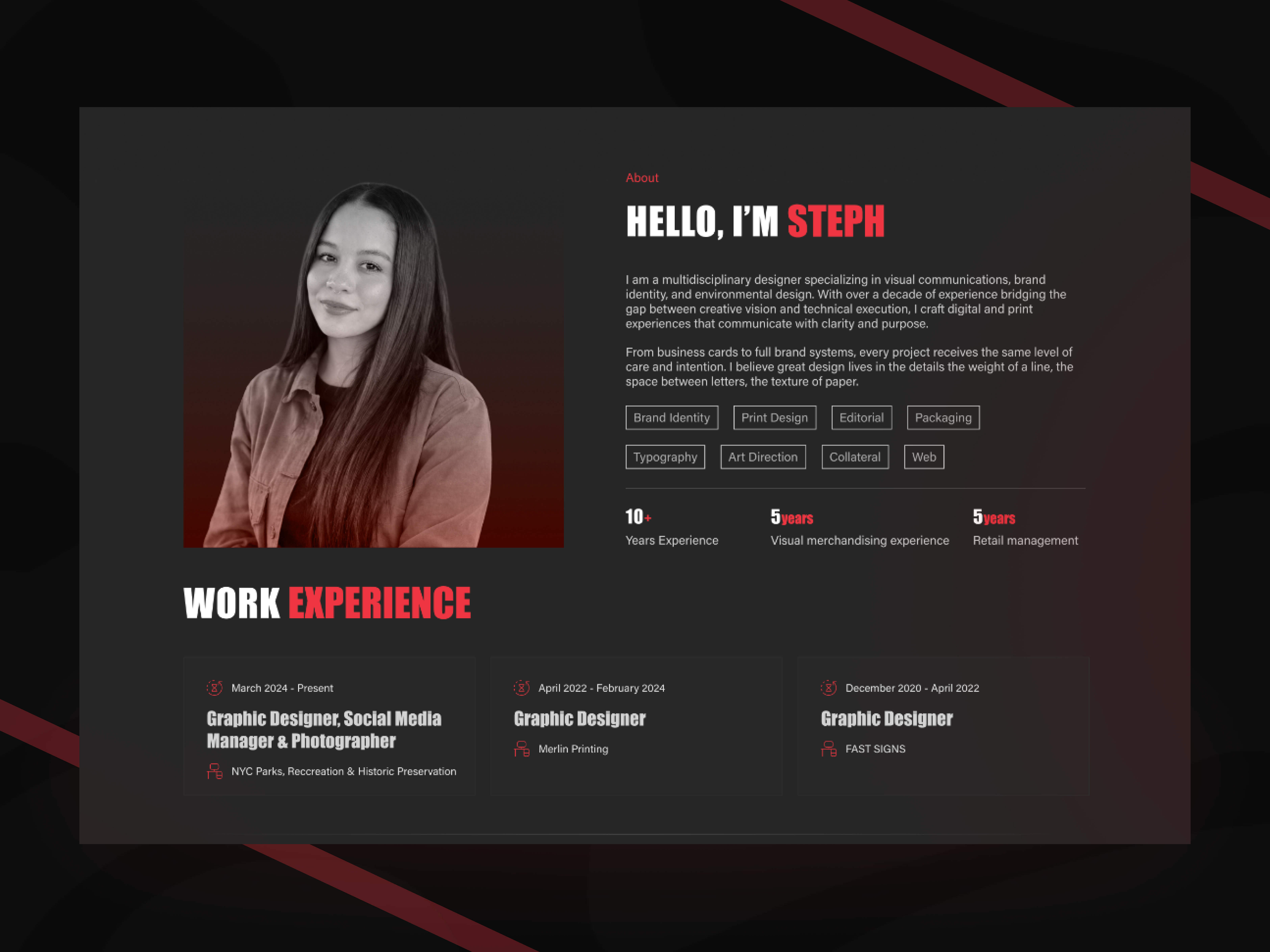 Graphic Designer Portfolio Website Design