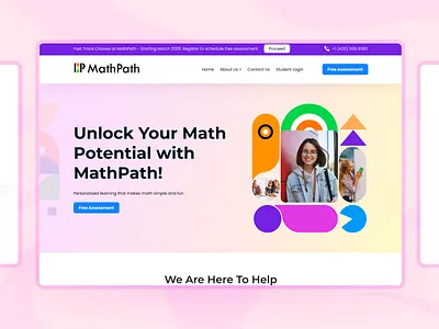 Math Learning Platform Website UI Design assessment tools education website figma learning platform math education online learning student engagement ui design ux design website design