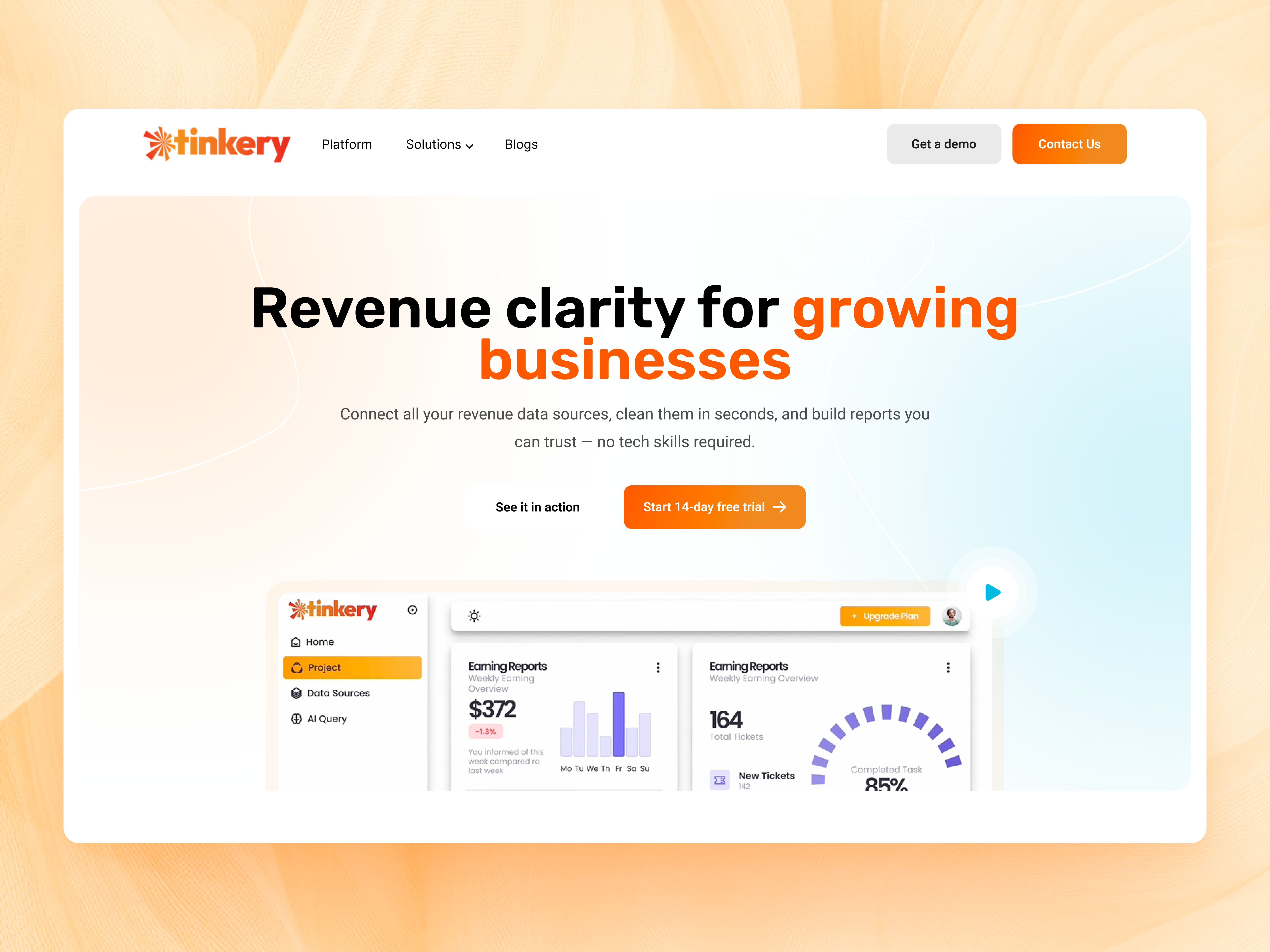 Revenue Analytics Platform Website UI Design
