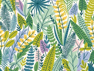 GREENHOUSE vector pattern bright design exotic fabric design hoe decor jungle leaf licensing monstera leaves palm leaves rainforest seamless pattern stationery surface design textile tropical vector wallpaper