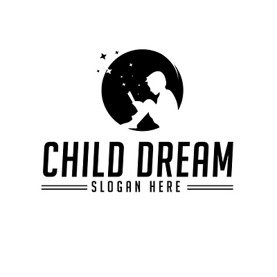 Monochrome Logo Design child children education foundation logo monochrome