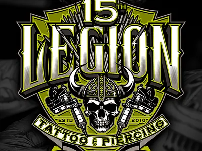 Legion Tattoo & Piercing adobe illustrator adobe photoshop design graphic design illustration logo merch design skull t shirt design tattoo