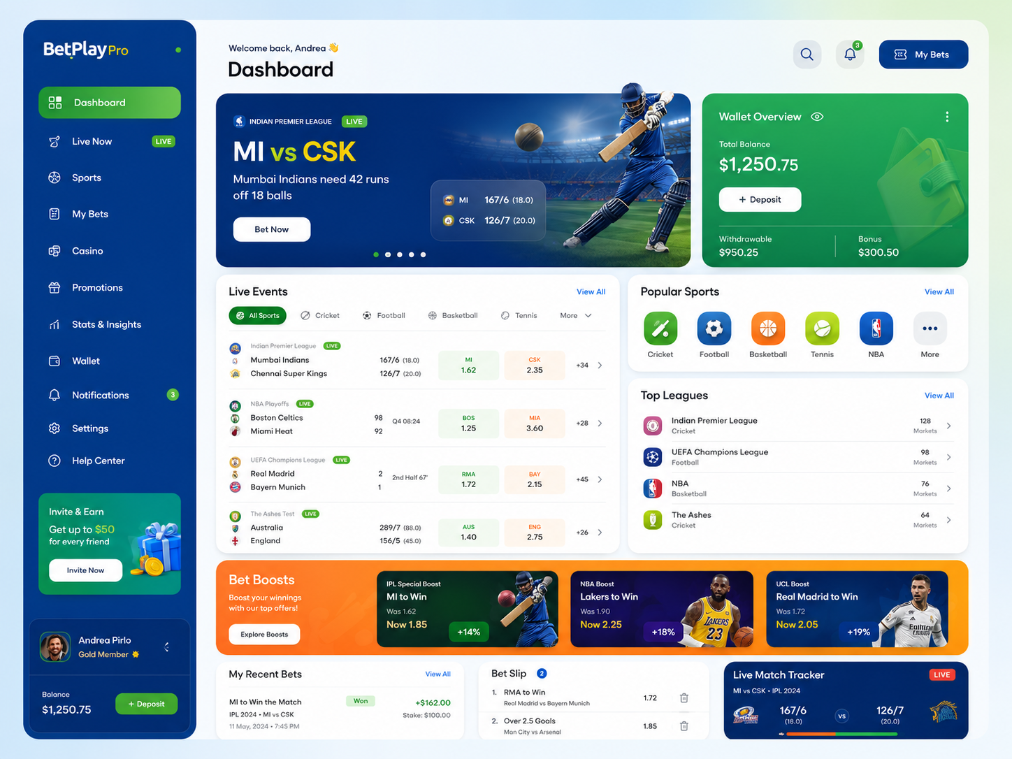 BetPlay Pro — Multi-Sport Betting Dashboard UI Exploration app app design betting app branding dashboard dashboard design design graphic design motion graphics ui ui ux user flow ux wireframe