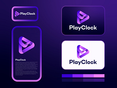 Modern logo design - Branding - brand identity for PlayClock brand brand identity branding business logo clock creative logo design graphic design identity logo logo design logo designer logos modern logo music logo play play button professional logo symbol visual identity