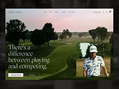 Greyson Web Exploration animation branding design desktop ecom ecommerce golf greyson lifestyle luxury retail shop ui ux web wolf