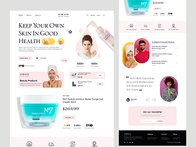 Skin Care Product Landing Page beauty beauty clinic cosmetics cosmetology design ecommerce falconthought landing page makeup product shopify skin skin care skincare ui ux webdesign website website design