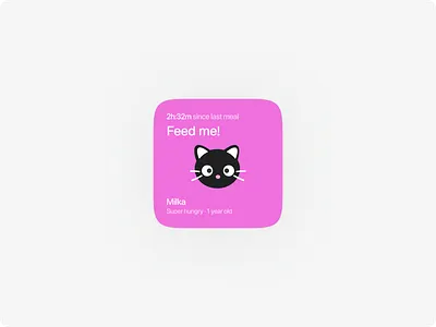 Pet Care App Widget · Mobile UI Design, Cute iOS Widget for Pet app widget bold color ui cat app consumer app design figma home screen widget ios app design ios widget design mobile app ui mobile ui design pet care app pet tracker playful ui product design widget ui