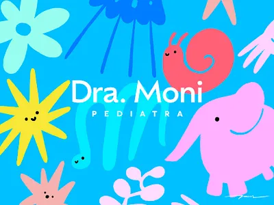 Dra Moni Branding animals branding cartoon character color cute design doctor illustration logo