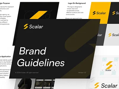 Scalar - Brand Guidelines agency branding brand book brand deck brand guidelines brand identity brand implementation brand manual branding design agency digital branding graphic design graphic standar manual guidelines layout design logo logo agency logo design marketing style guide supergraphic