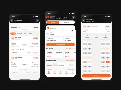 Ticketing - Mobile Bus App bus bus app bus pass bus ticket system bus tickets app clean coach mobile app ticket booking transit transport travel app travelling trip ui ux