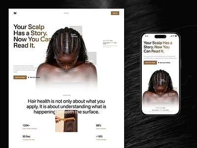 Helixia® - AI-Powered Hair & Scalp Health Website ai ai powered branding design hair healtcare health health platform illustration landing page minimal design ui ui design uiux ux design web design website