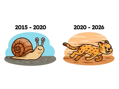 Why does time move so fast?🥺 animal branding character cheetah cute doodle fast flat growth icon illustration life logo process progress slow snail struggle timeline year