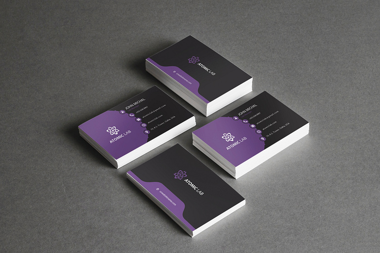 Atomic Lab Business Card by Vivek Tarsariya on Dribbble