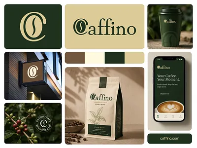 Caffino — Premium Coffee Logo & Brand Identity Design brand identity brand identity designer branding cafe branding cafe logo coffee coffee brand coffee logo coffee shop drink logo logo design logomark luxury minimalist monogram restaurant roastery logo typography visual identity
